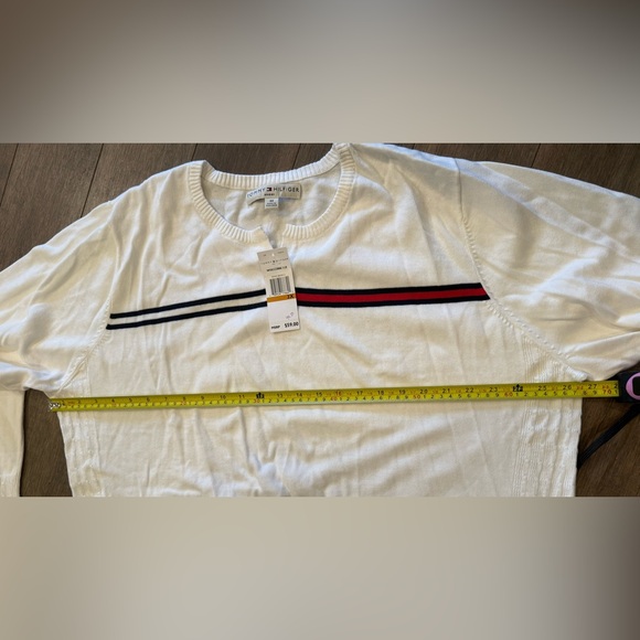Tommy Hilfiger V-Neck White Solid Sweaters for Women, 3XL, 100% Cotton - Picture 10 of 10